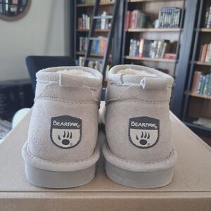 BearPaw Cream Suede Ankle Boots